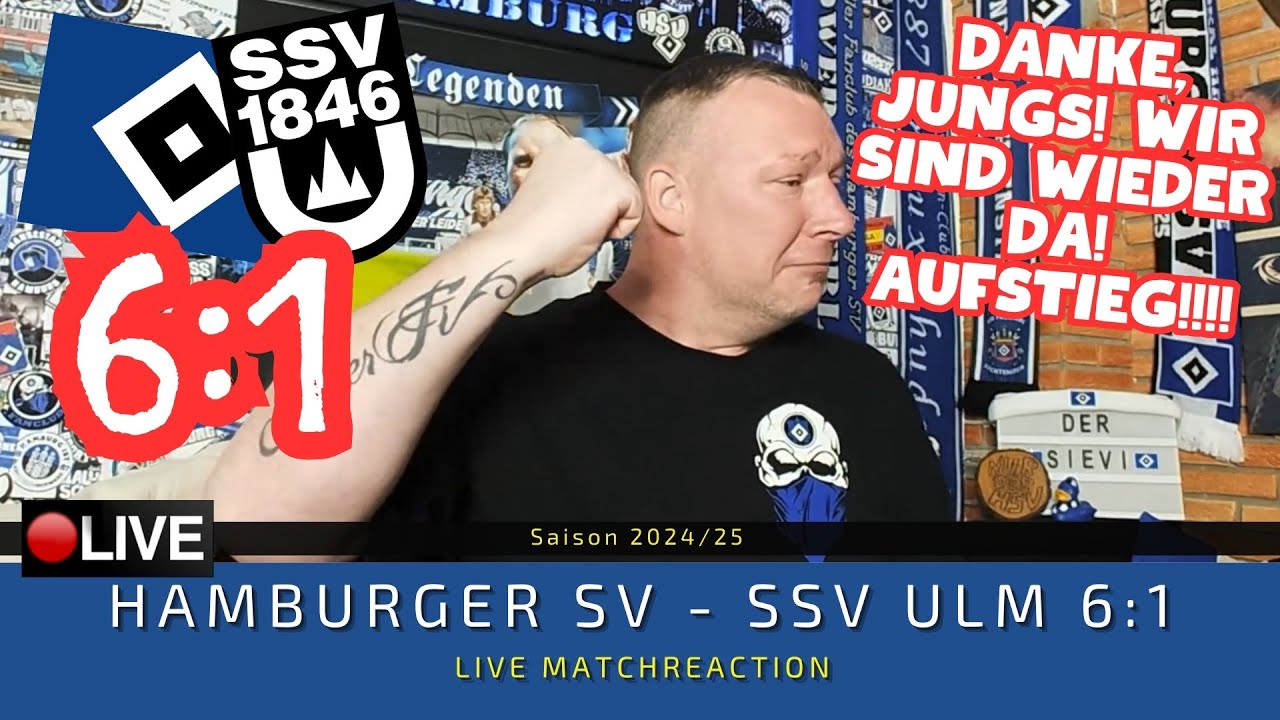 🔴LIVE: HSV - Ulm 6:1 | DANKE, JUNGS! Einfach DANKE! WIR SIND WIEDER DA! AUFSTIEG!!! | Matchreaction