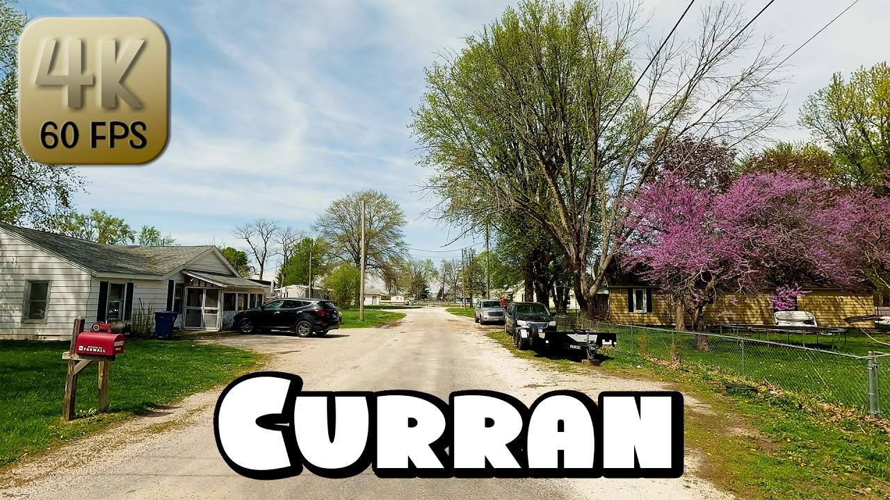 Driving Around Small Town Curran, Illinois in 4k Video