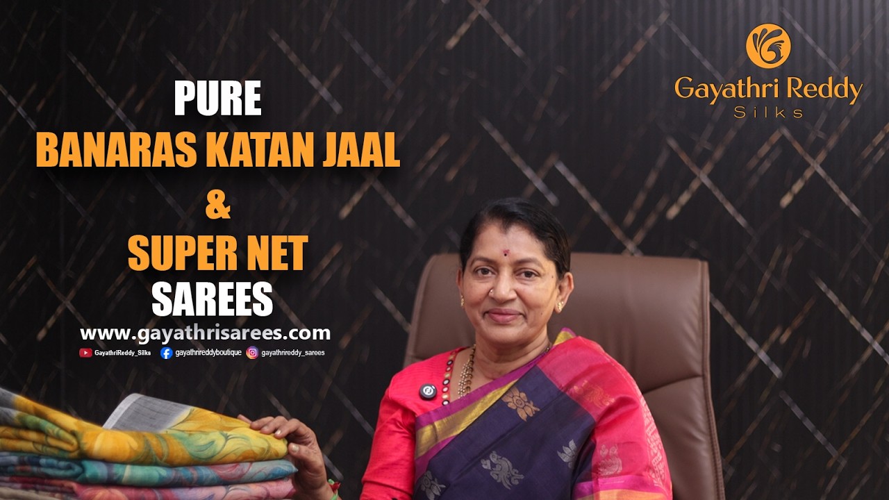 Pure Banaras Katan Jaal & Super Net SAREES | GRS | #GayathriReddy |