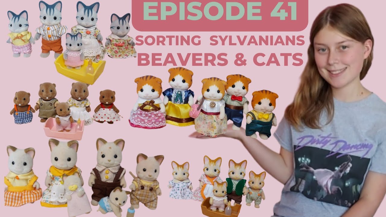 Sorting Sylvanian Families Figures - Beavers & Cats - Episode 41 (Calico Critters)