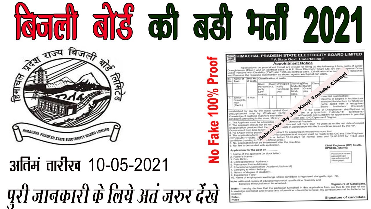 hp electricity board recruitment 2021 | bijli vibhag vacancy 2021 | bijli vibhag vacancy 2021