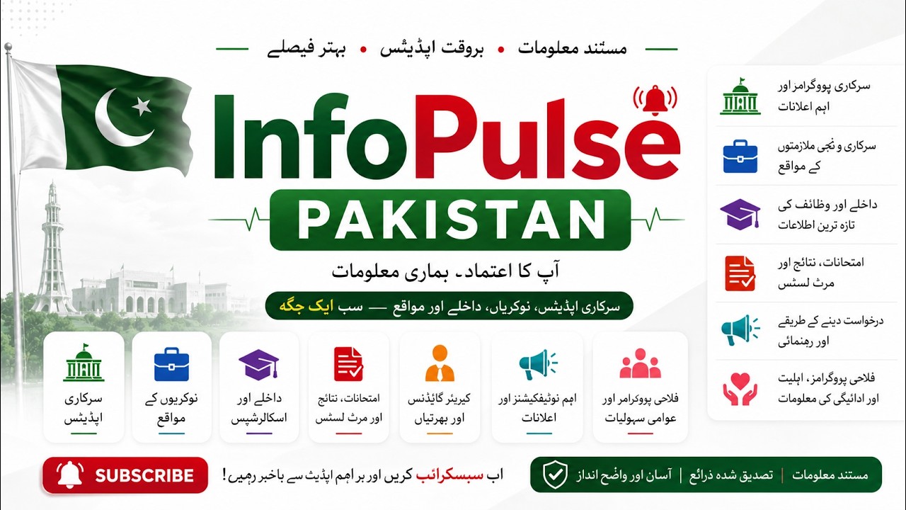 Welcome to InfoPulse Pakistan | Latest Jobs, Admissions & Public Updates