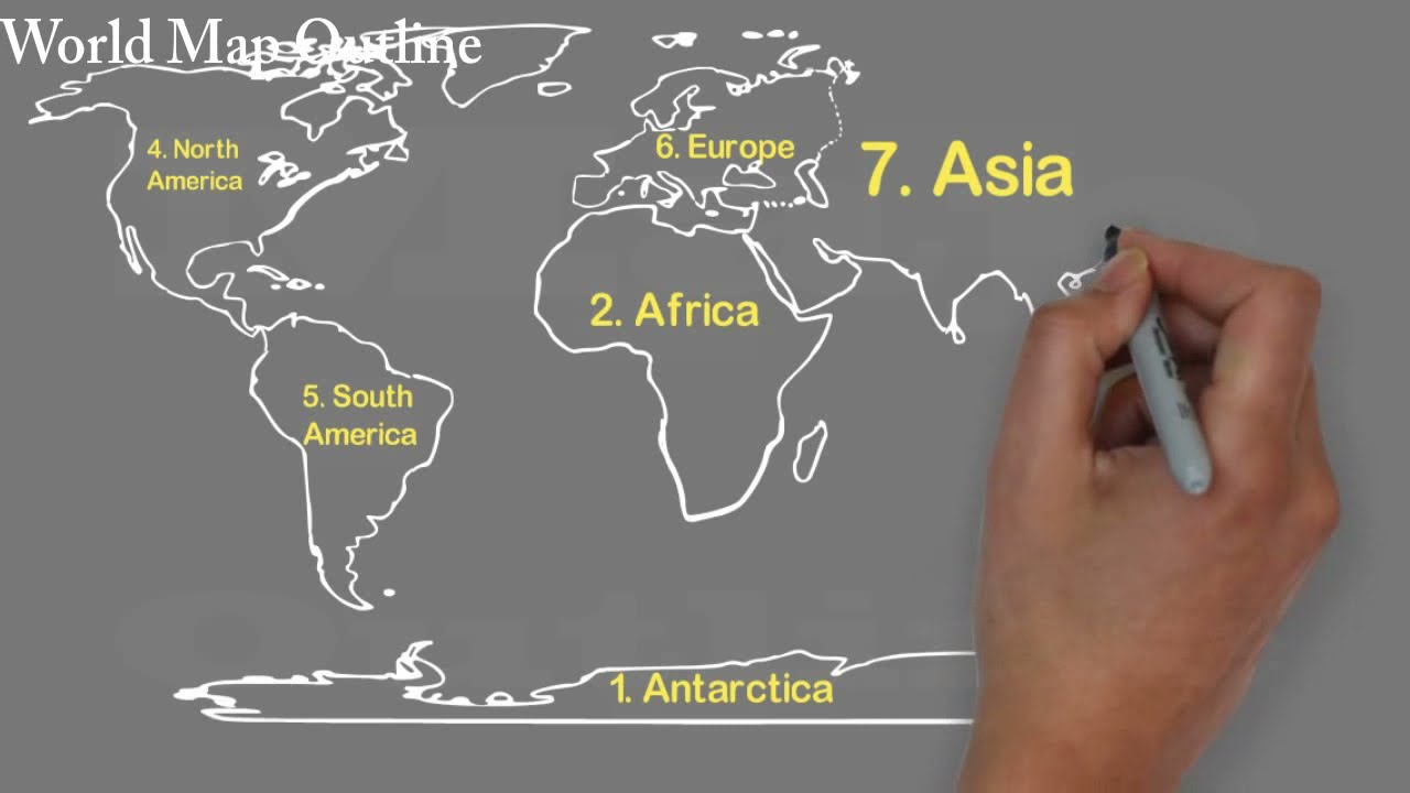 How to Draw World Map with Borders / Draw World Map Easily / World Political Map pointing