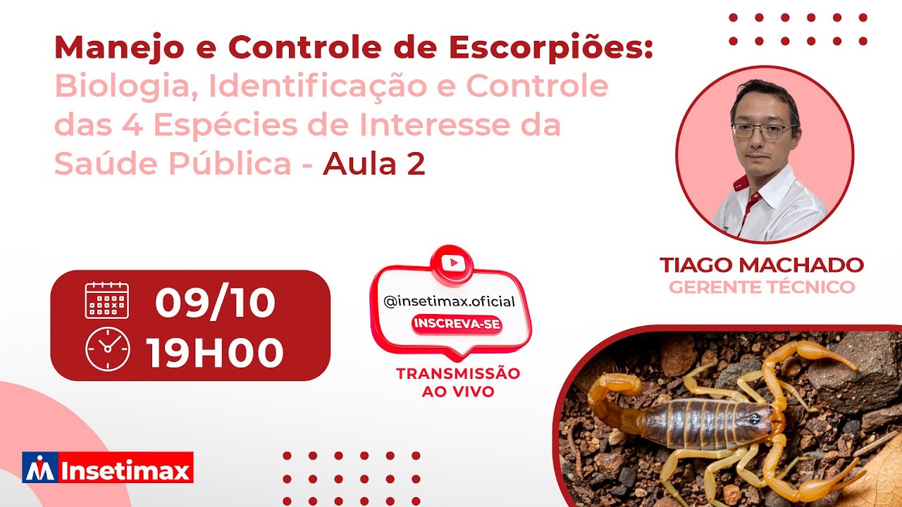 Aula 4: Preven&ccedil;&atilde;o, Manejo e Controle das 4 Esp&eacute;cies de Escorpi&otilde;es de Interesse da Sa&uacute;de Publica