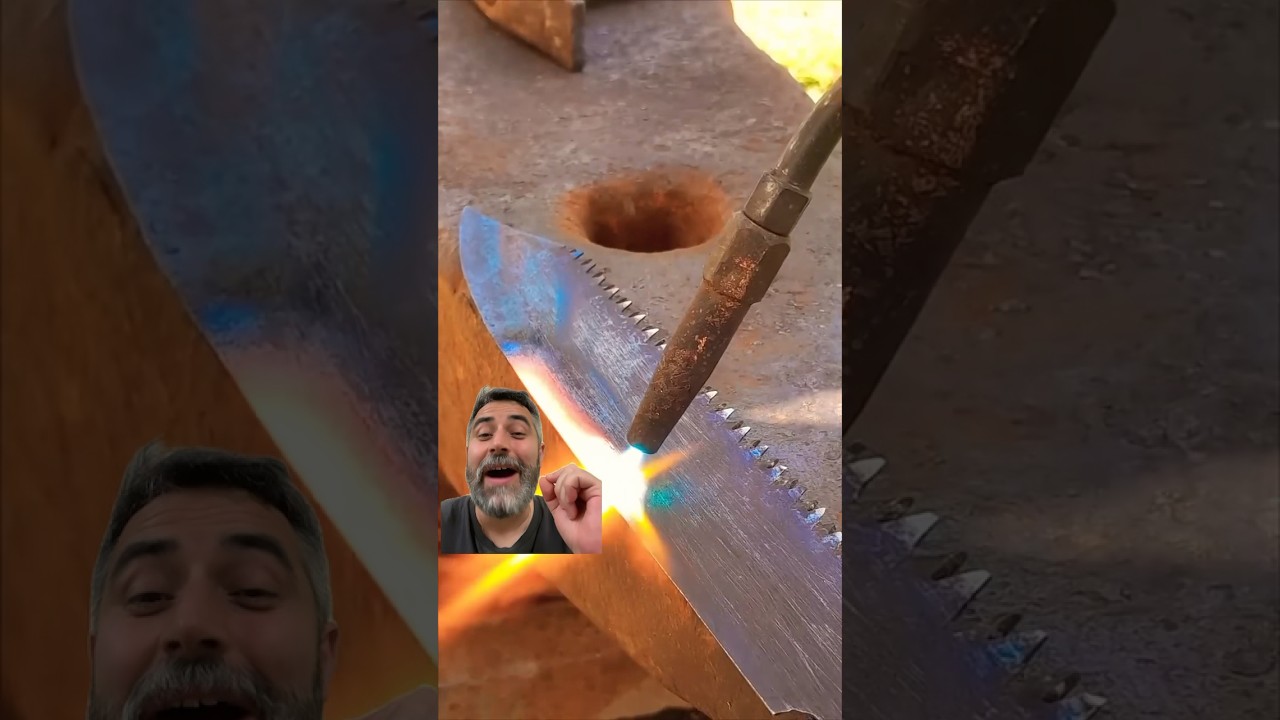 COMO HACER un CUCHILLO con una ANTIGUA SIERRA y 3 HERRAMIENTAS‼️😱| #cuchillos #knife