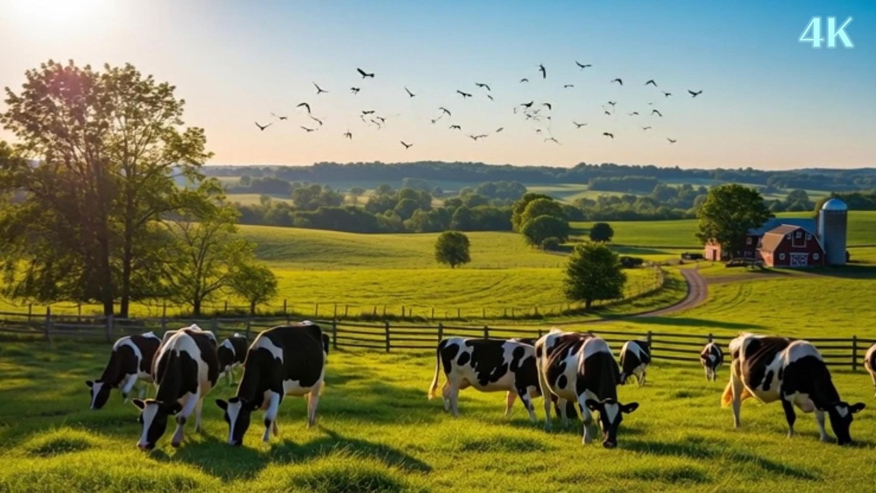 Herds of wild animals eating grass with beautiful.