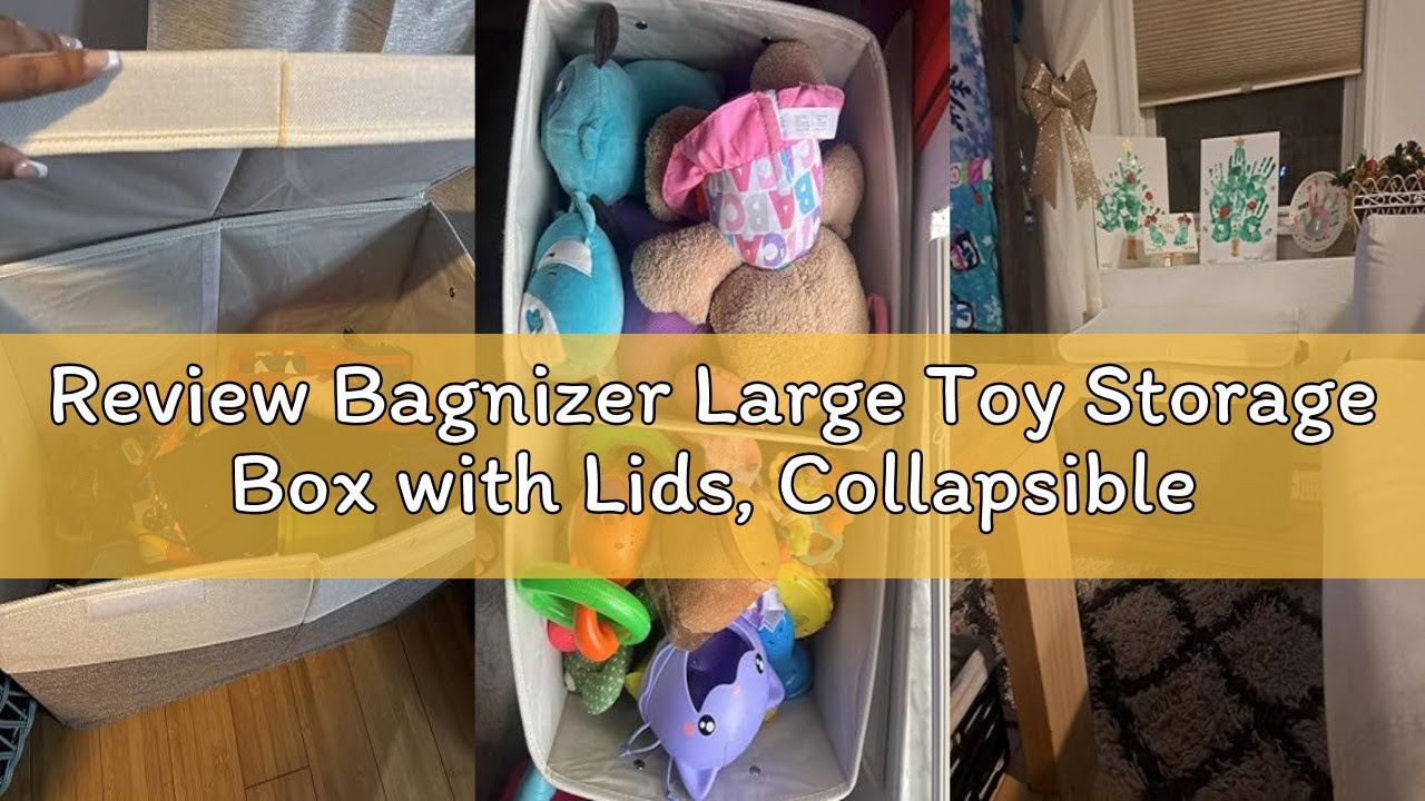 Review Bagnizer Large Toy Storage Box with Lids, Collapsible Sturdy Baby Storage Organizer Chest Bin