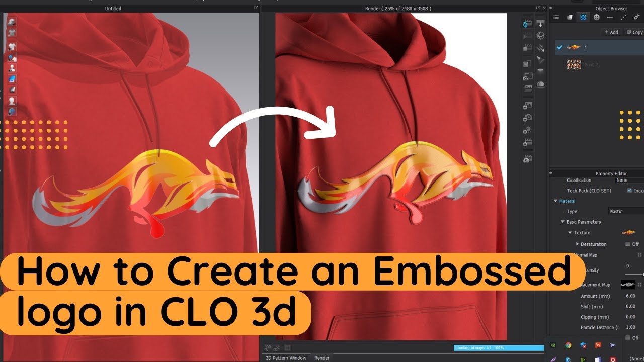 How to Create Embossed Logo Effect in CLO 3D / Pattern Draft #clo3d