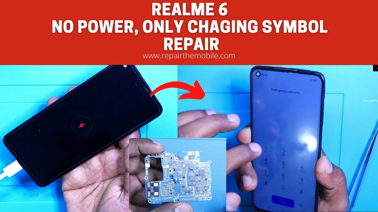 Realme 6 No Power on, only Charging Logo Blinking, Repair