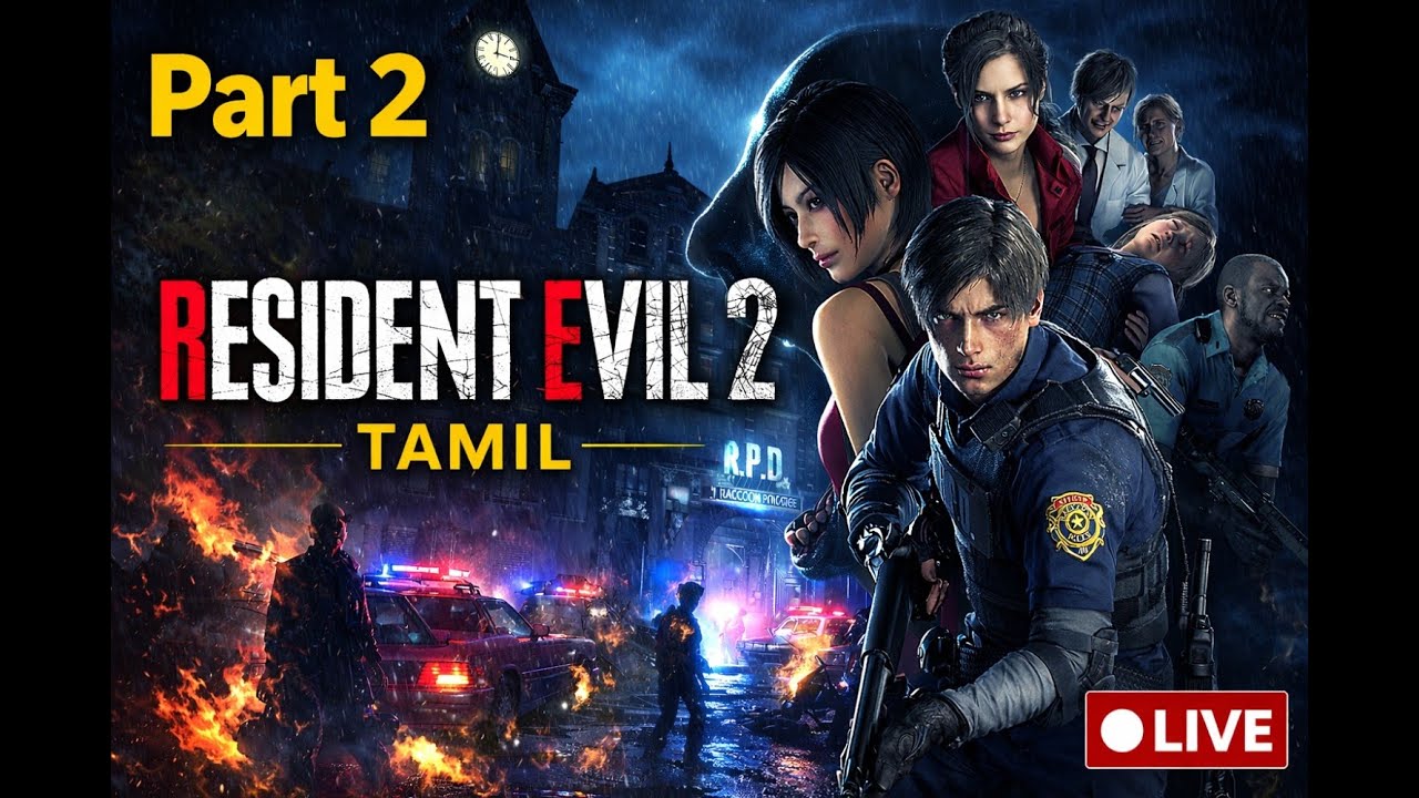 RESIDENT EVIL 2 TAMIL🔴 LIVE | First Time Horror Experience 😨 | Part 2