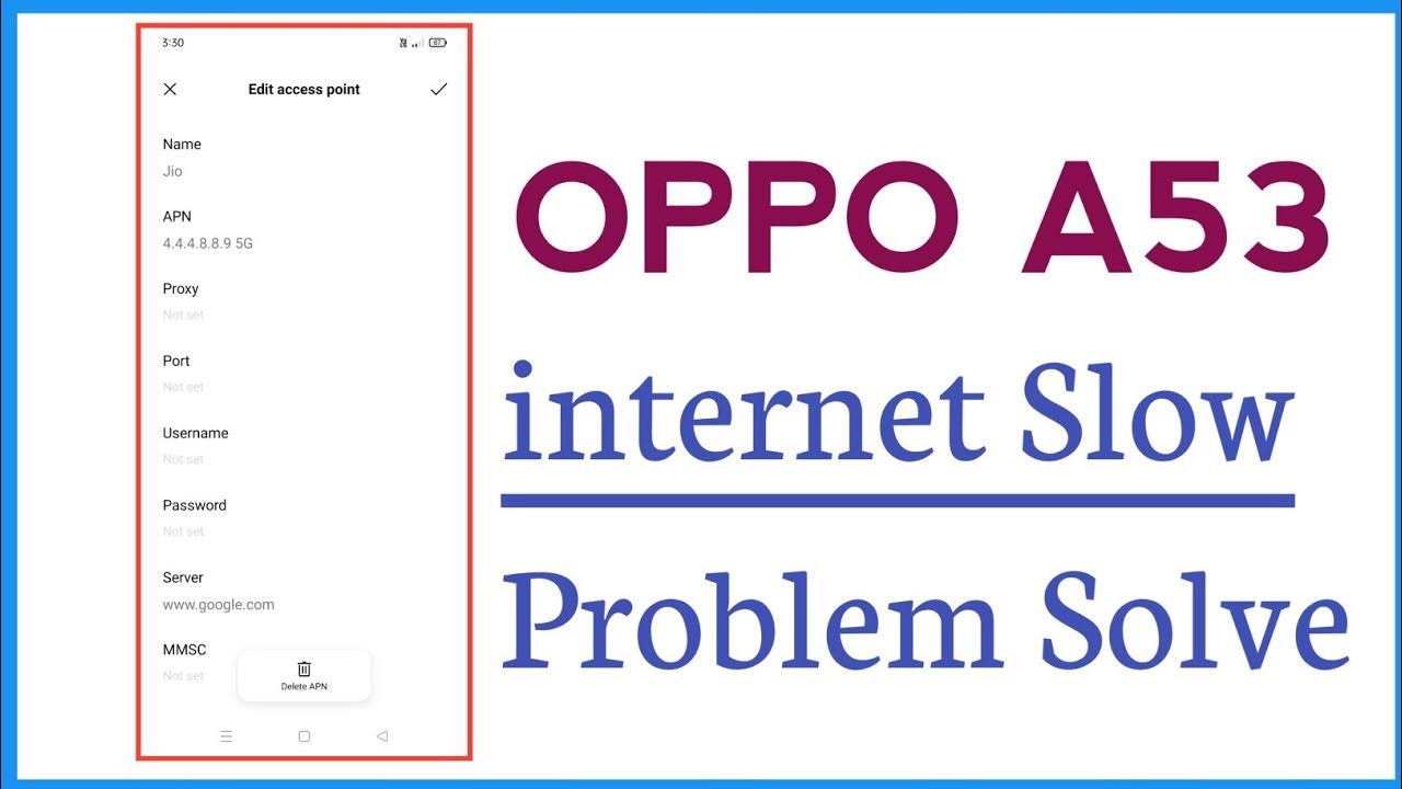 OPPO A53 Internet Slow Problem Solve