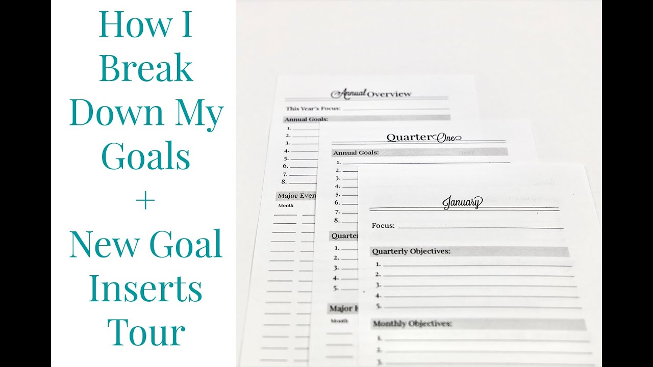 How I Break Down My Goals to Accomplish Them + New Goal Inserts Walk Through | Kendra Bork