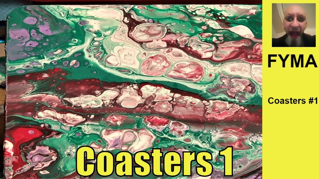 Fluid Art Acrylic Pouring '221 Coasters '  by Stuart Wimbles (2019)