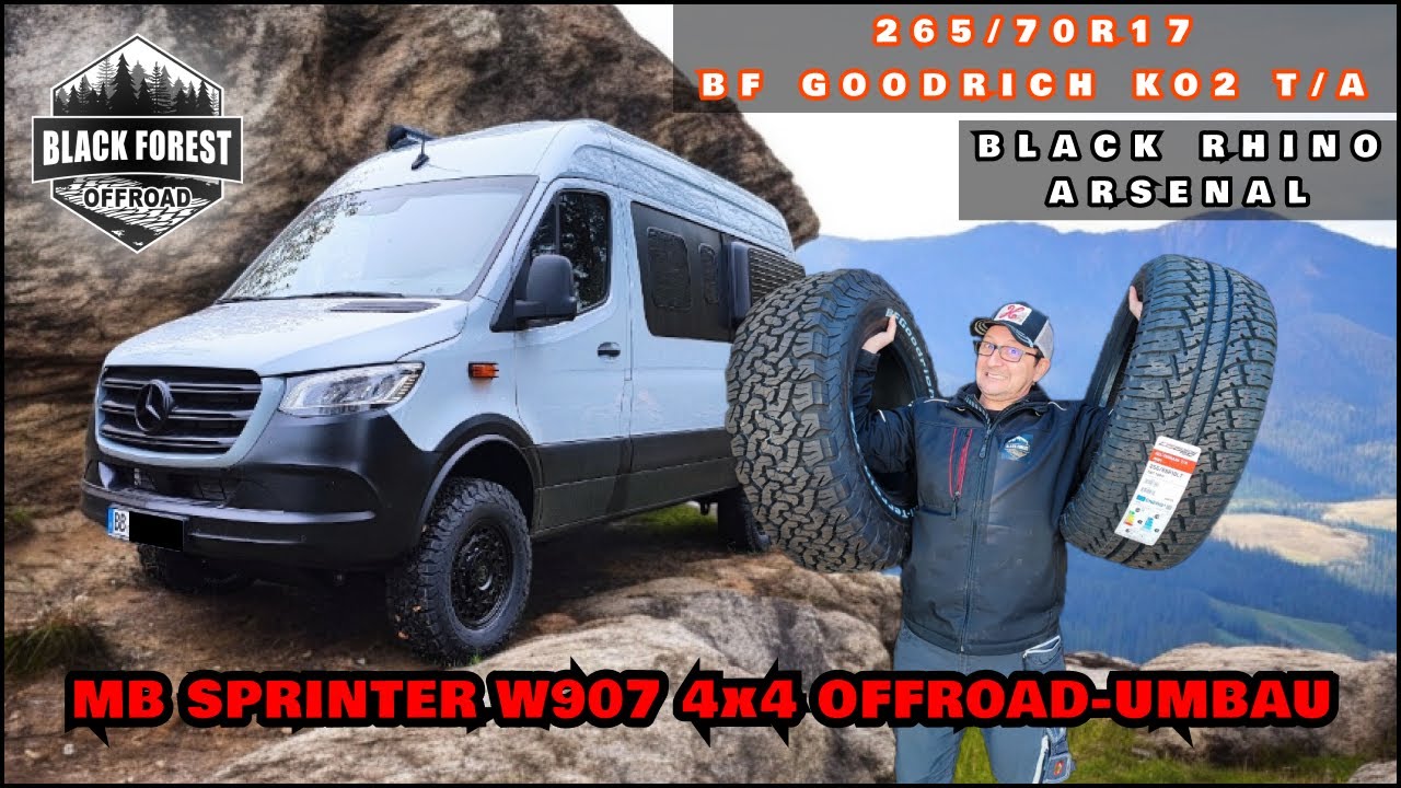 MB Sprinter W906 / W907 4x4 BF Goodrich KO2, Black Rhino Arsenal und Höherlegung (Bodylift)