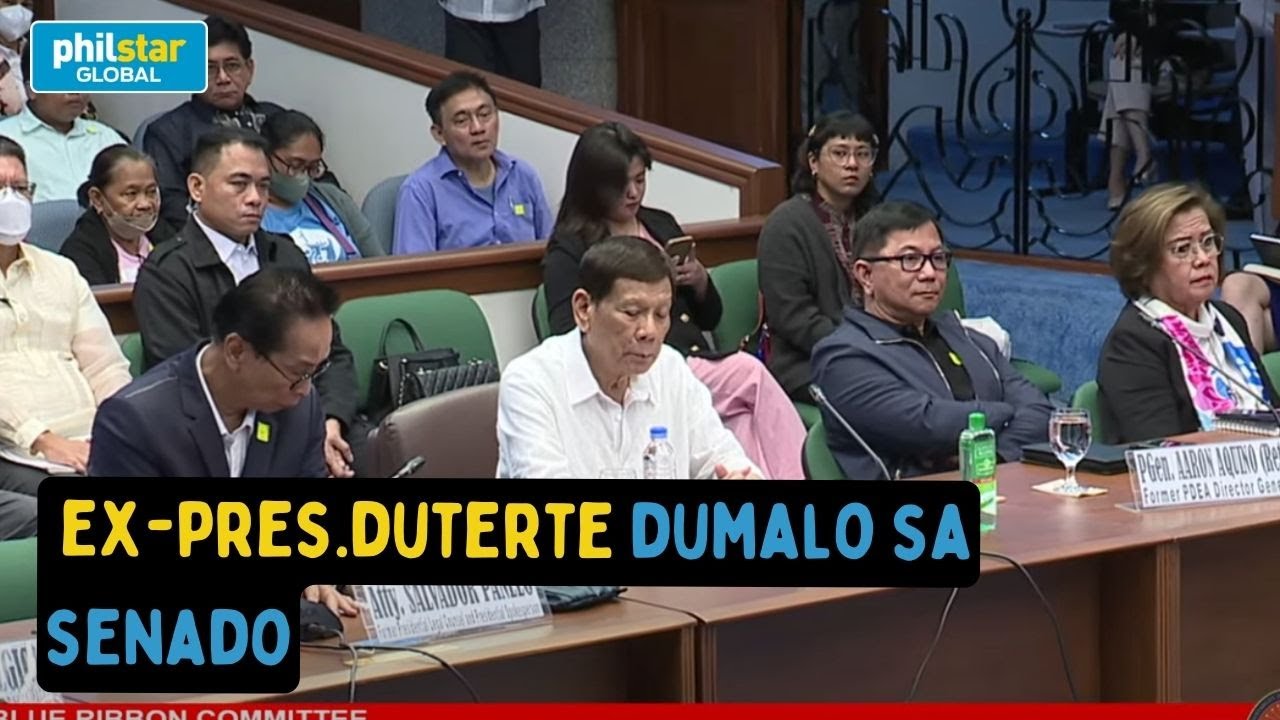 Ex-President Rodrigo Duterte dumalo sa Senate Hearing