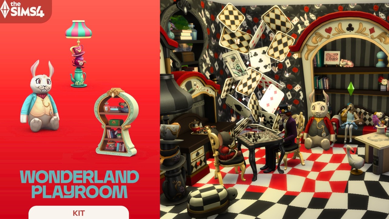 Reviewing The Sims 4 Wonderland Playroom Kit as an Alice and Wonderland Fan