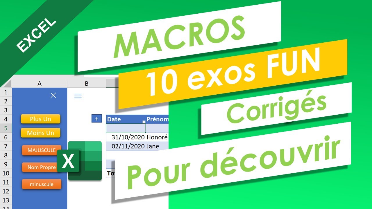 Macros VBA: 10 Exercices fun (correction)