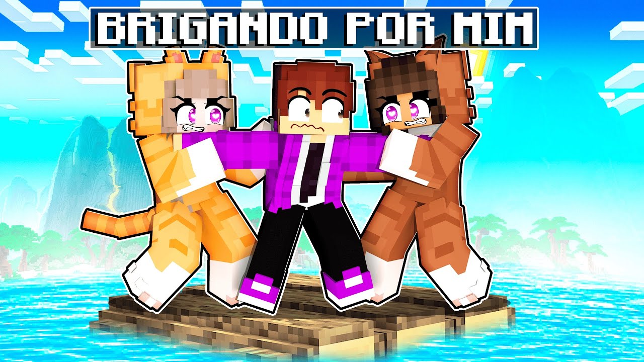 AS GATINHAS BRIGARAM por MIM EM APENAS UMA JANGADA no Minecraft