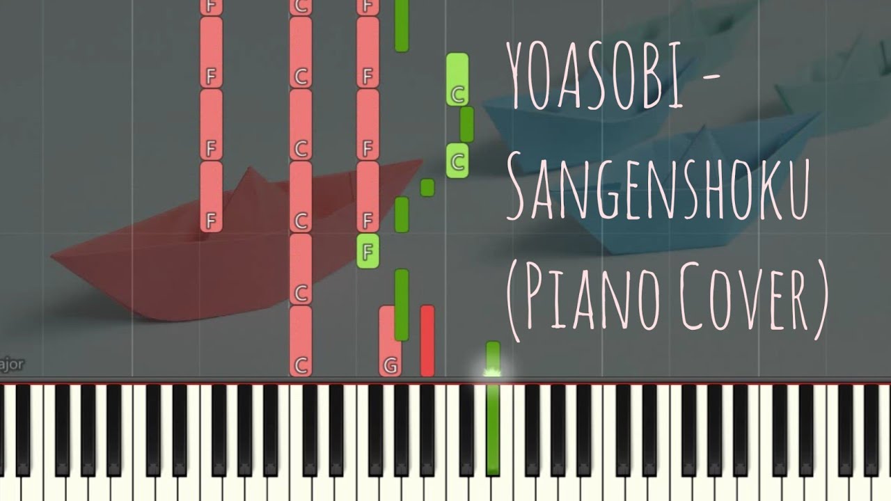 YOASOBI -  Sangenshoku | 三原色 さんげんしょ| RGB  | Piano Pop Song Tutorial  琴譜 Sheet