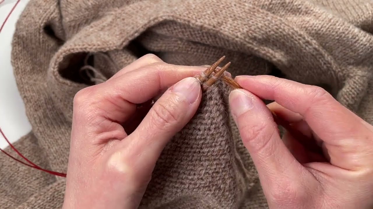 3 needle bind off / Maska av med 3 stickor
