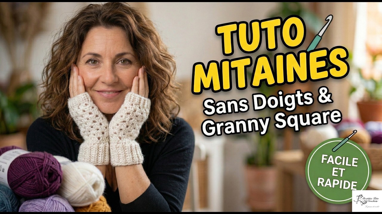 Tuto mitaines granny au crochet