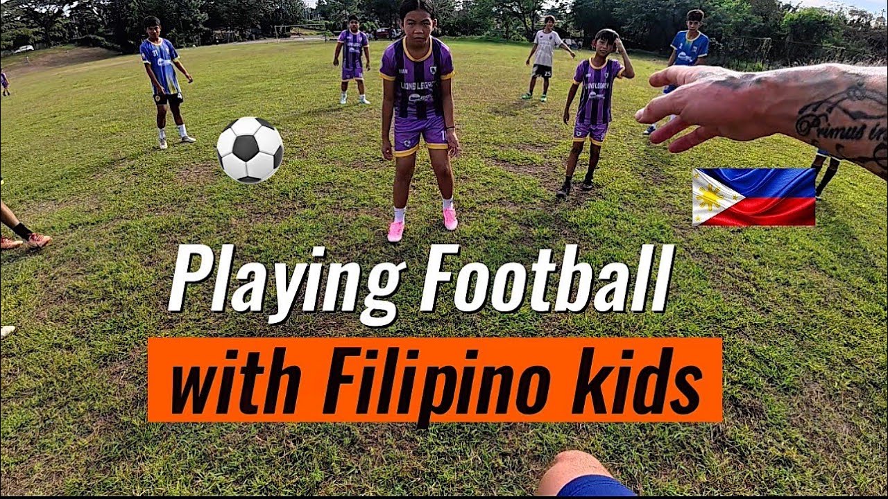 Playing Football with Filipino kids