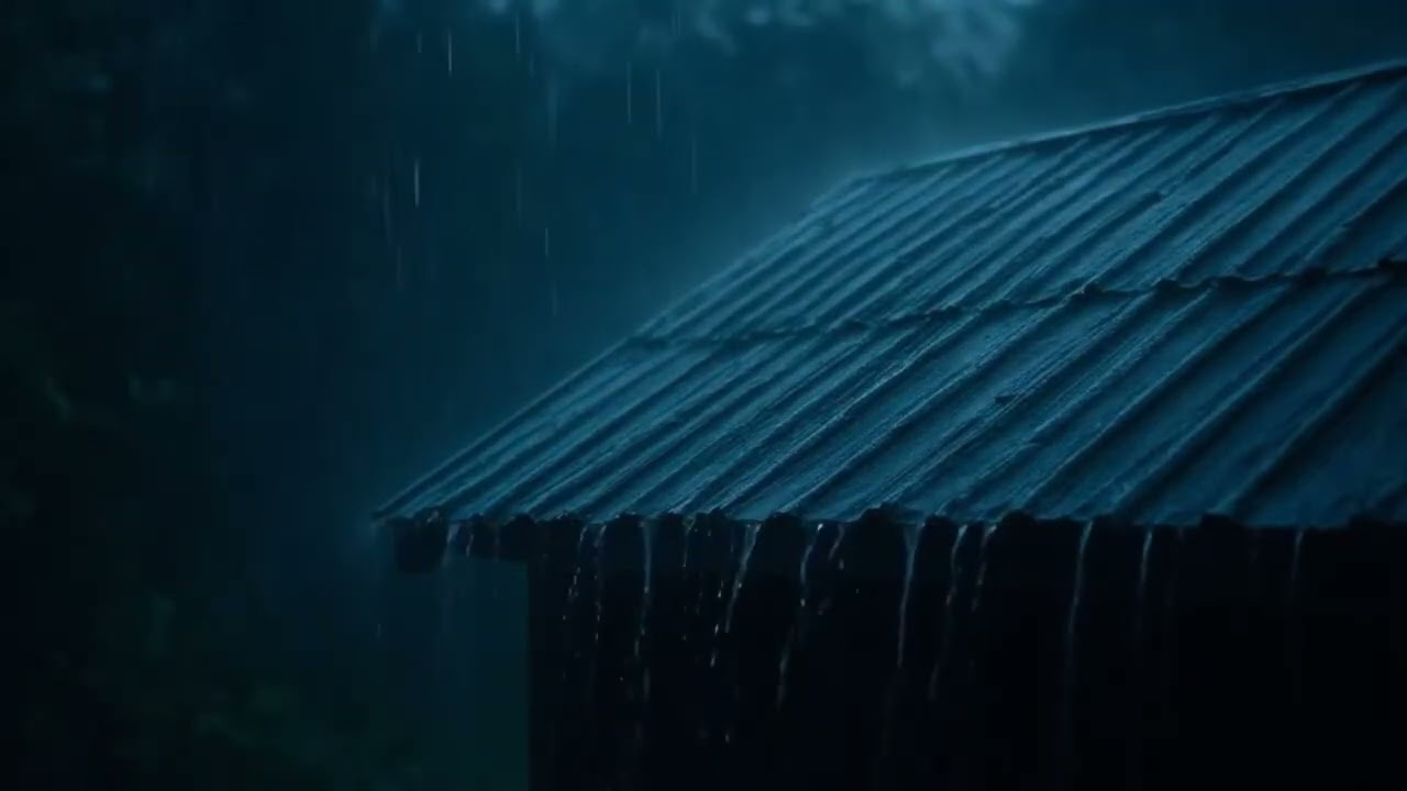 Rain on Roof | Heavy Rain White Noise for Sleep 4K