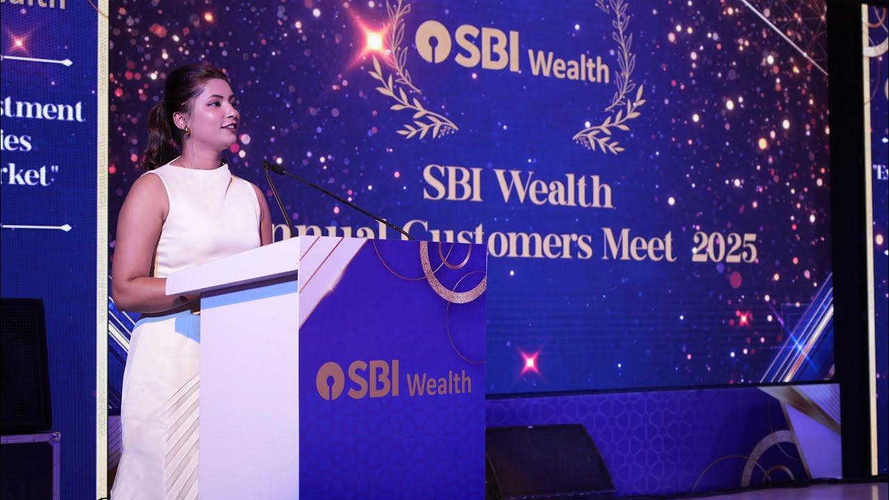 Anchor Rimjhim hosting Annual customers meet 2025  for SBI Wealth #anchor
