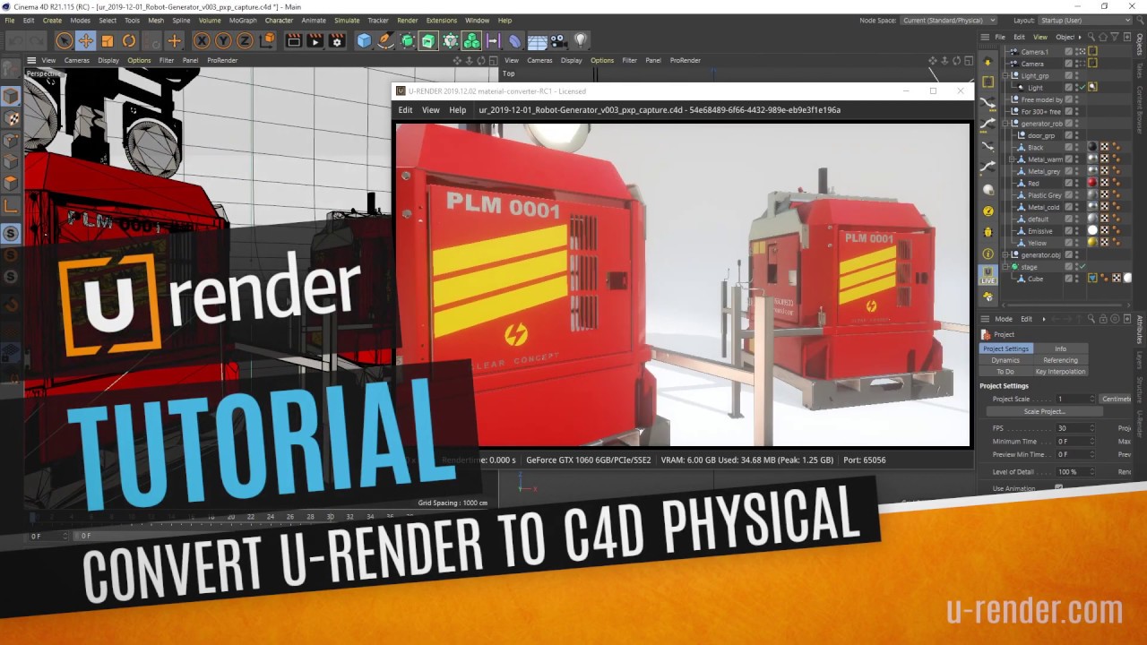 Convert a U-Render Scene to C4D Physical Renderer