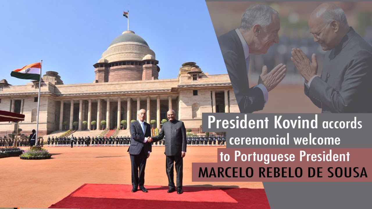 President Kovind accords ceremonial welcome to President of Portugal at Rashtrapati Bhavan