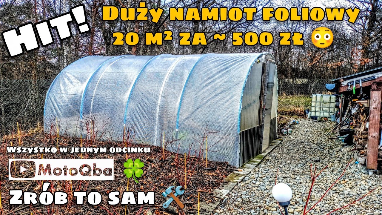 HIT! NAMIOT FOLIOWY 20m² za 500zł 😳 w JEDNYM odcinku #MotoQba w #ogródwarzywny
