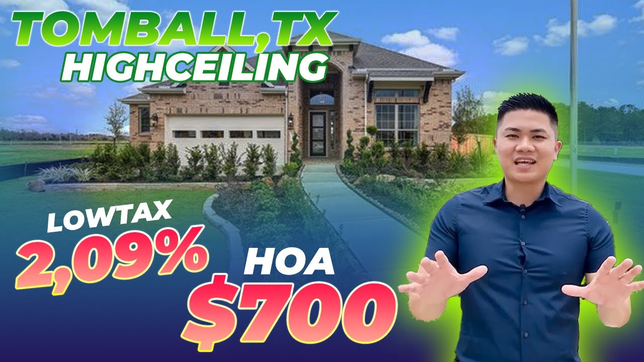 Tomball, TX: High Ceiling Homes with Low Taxes 2.09% & HOA $700/Year