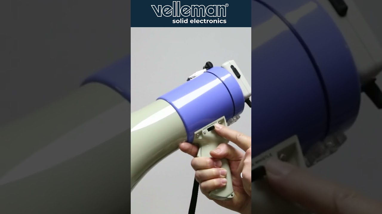Megaphone with shoulder strap, 25W, 500m, siren, voice function, whistle tone, detachable microphone