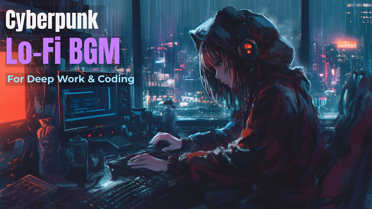 Cyberpunk Coding Ambient - Rain Night City Focus Music for Deep Work