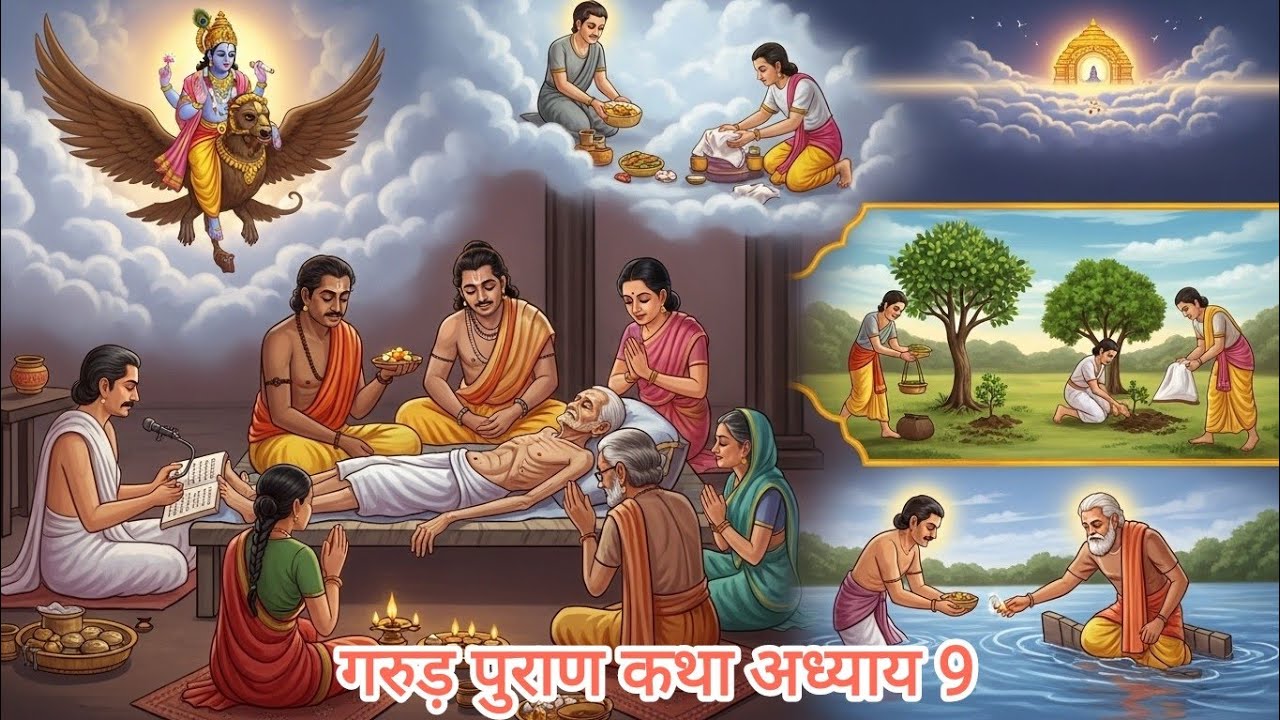गरुड़ पुराण अध्याय 9: मरणासन्न व्यक्ति के लिए अंतिम कृत्य और मोक्ष का रहस्य 