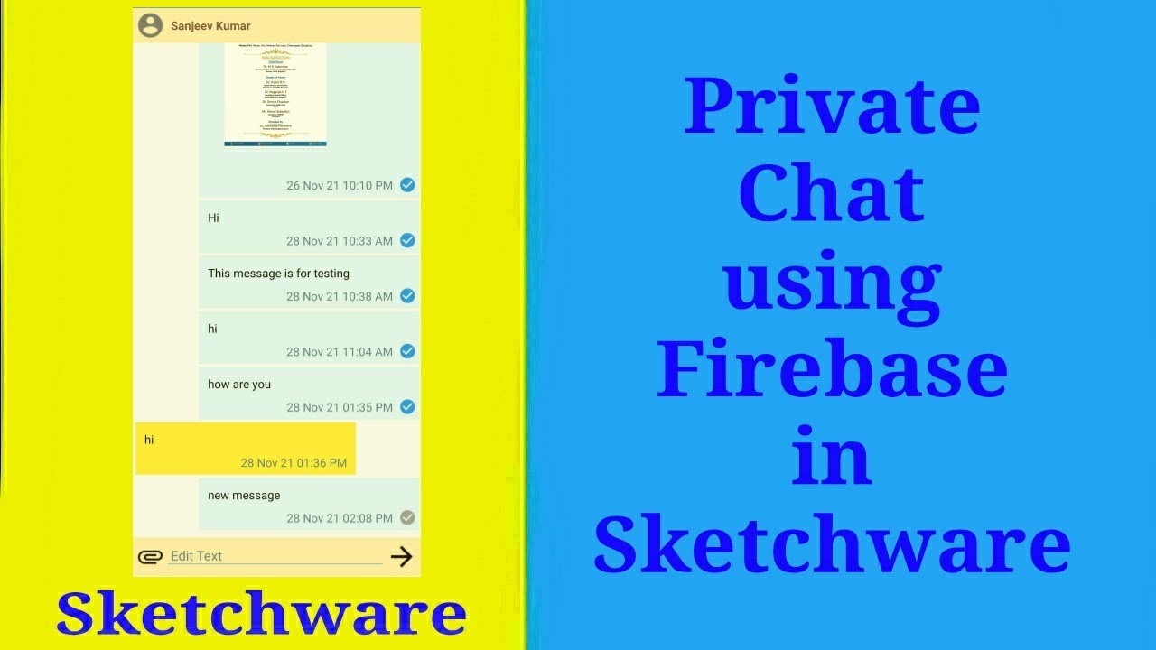 Private chat message with seen blue tick, using Firebase in Sketchware