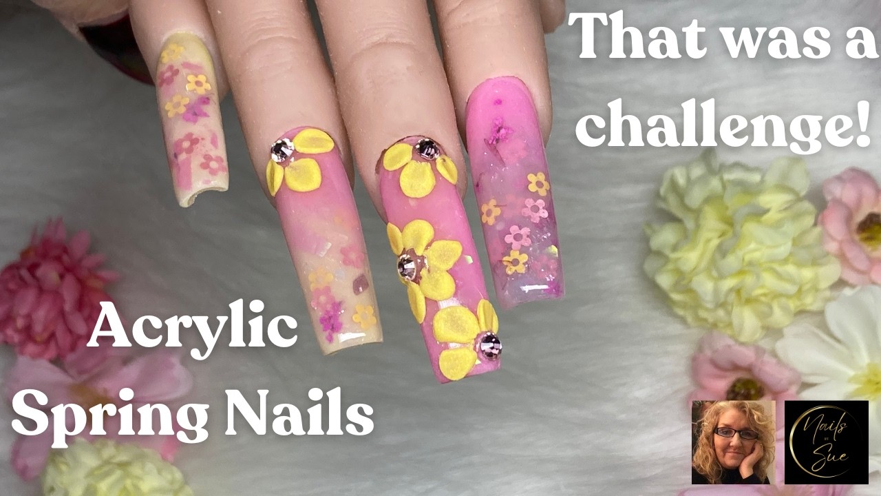 Acrylic Spring Nails | Friend Mail |  Spin The Wheel Challenge (Ooh heck!)