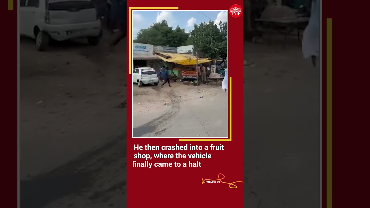 Chaos in Kamuthi as drunk driver hits vehicles, crashes into fruit shop | #madurai #kamuthi