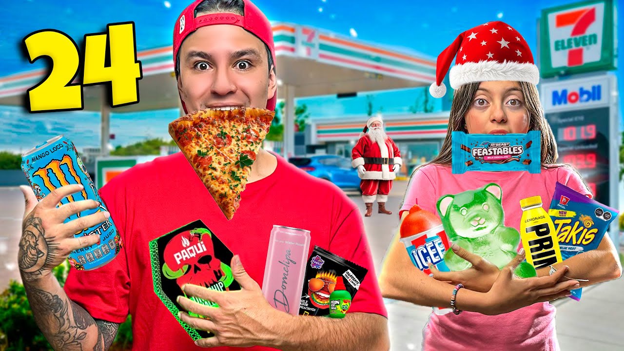 ¡¡COMIENDO COMIDA en GASOLINERAS por 24 HORAS!!