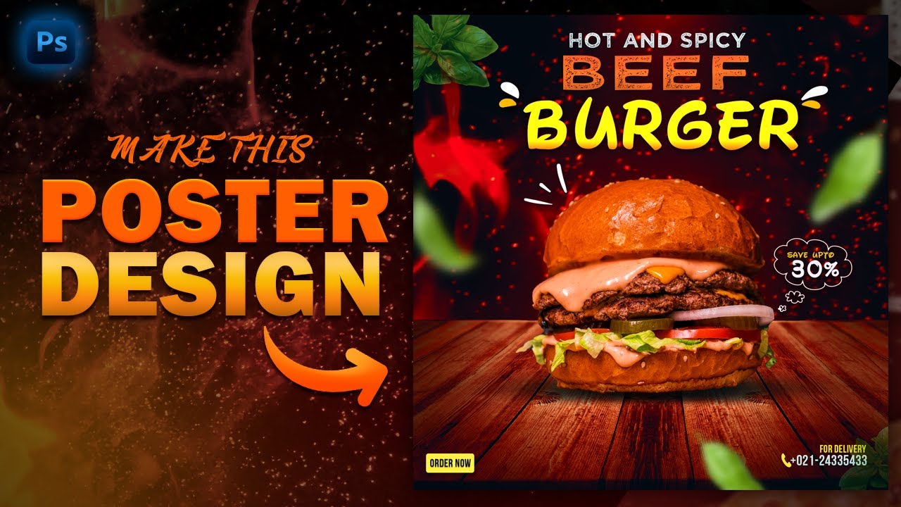 How To Create An Amazing Burger Poster Design In Photoshop |Photoshop Tutorials|