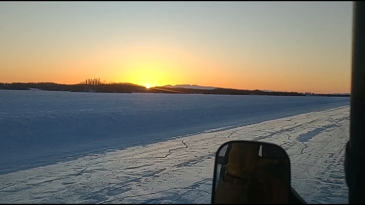 Chasing the sunset 🌞 on a frozen lake. Big Lake Alaska. Enjoy the view.✌️😎