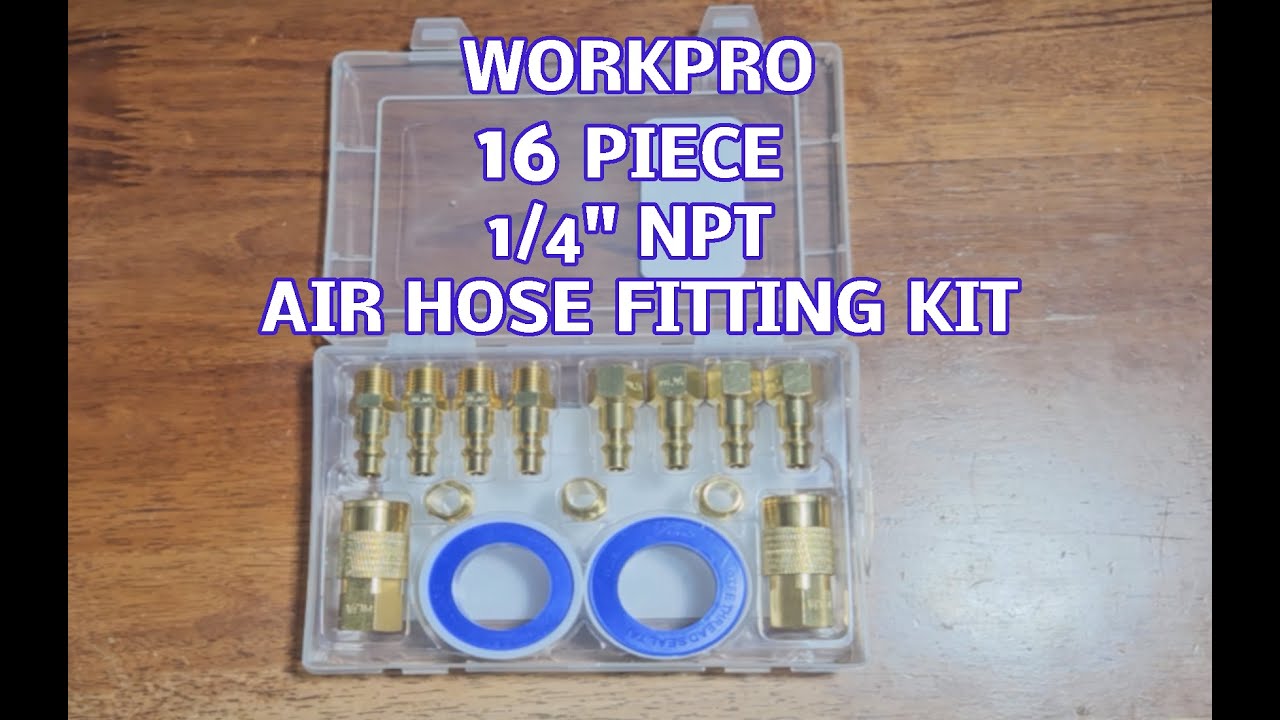 WORKPRO 16 Piece 1/4 Inch NPT Air Hose Fitting Kit and Case