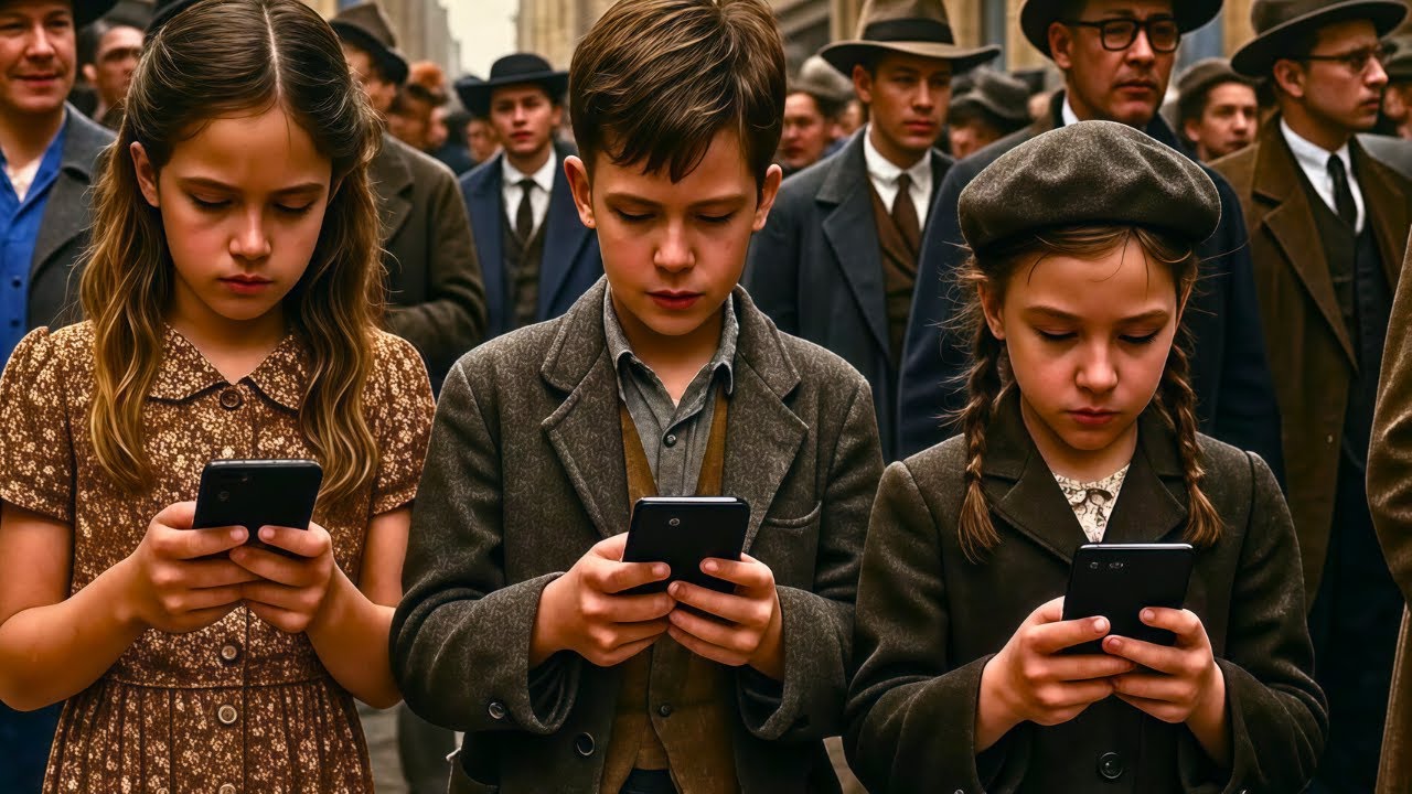Tři Gen Z Děti Uvíznou V Čtyřicátých Letech S Chytrými Telefony