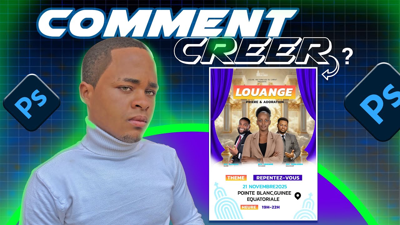 Créer une Affiche d’Évènement professionnel Tutoriel Photoshop 2025 !