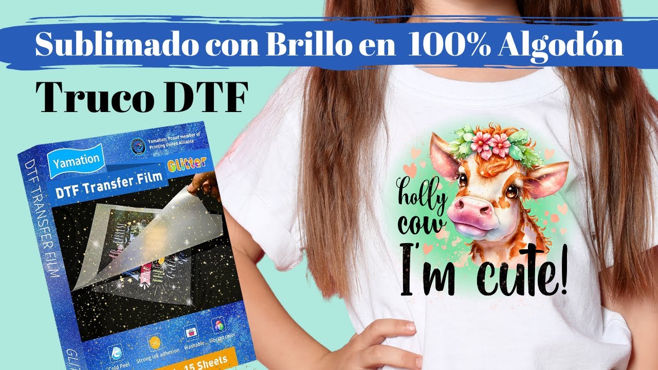 Sublimado con Glitter DTF en Playeras de Algodón | Como Sublimar en 100% Algodón con Truco DTF