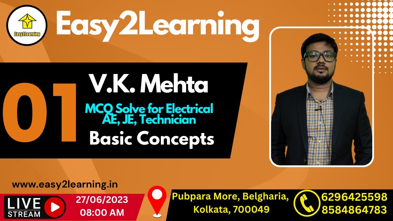 MCQ Solve for Electrical AE, JE, Technician | V.K. Mehta 🔥🔥 | Basic Concept 01| By David Das
