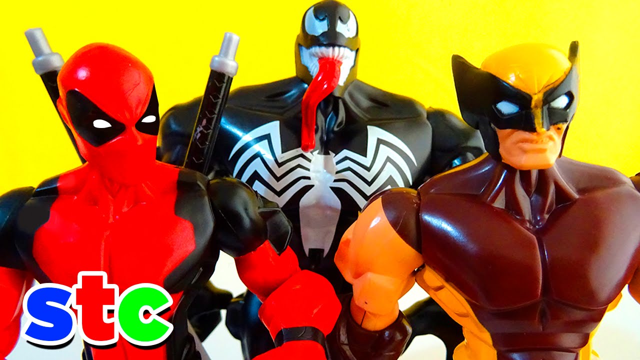 Super Hero Mashers Deadpool engaña a Hulk y Wolverine