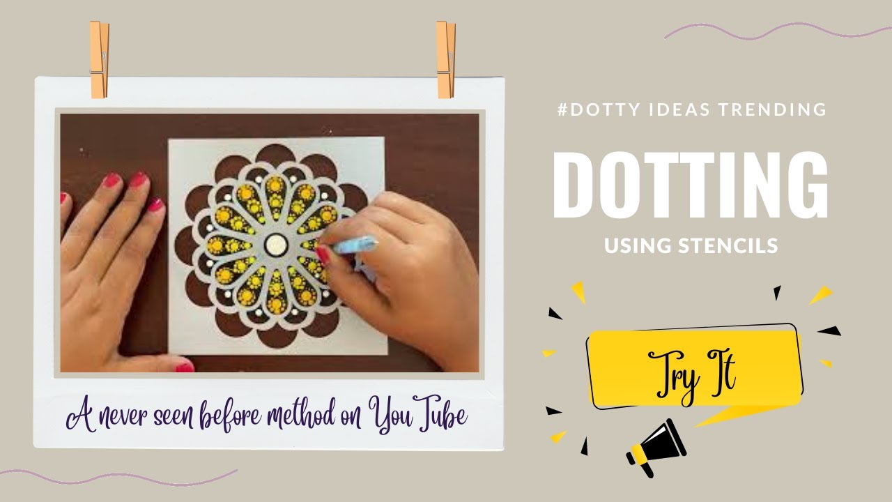 Stencils & Dot Mandala Art Coaster | Dot Painting for Beginners | Speed Painting | Project 16