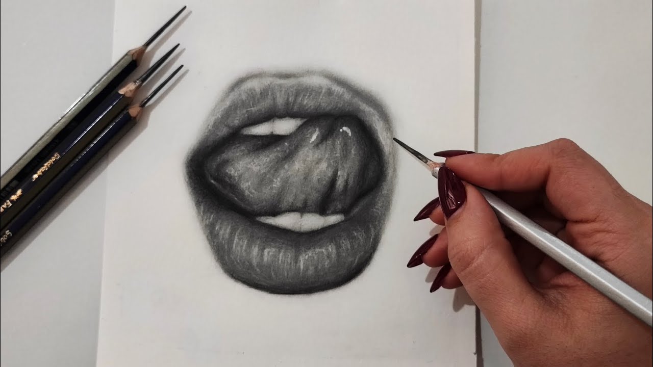 Realistic Lips Drawing | Graphite Pencil Shading
