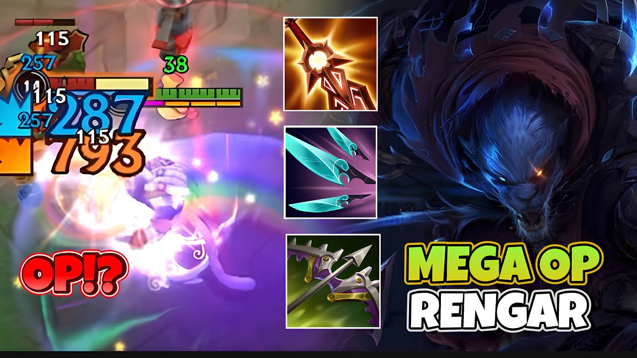YOU SHOULD TRY THIS LATE GAME MONSTER RENGAR BUILD ITS INSANE! WILD RIFT (RUNES & BUILD)